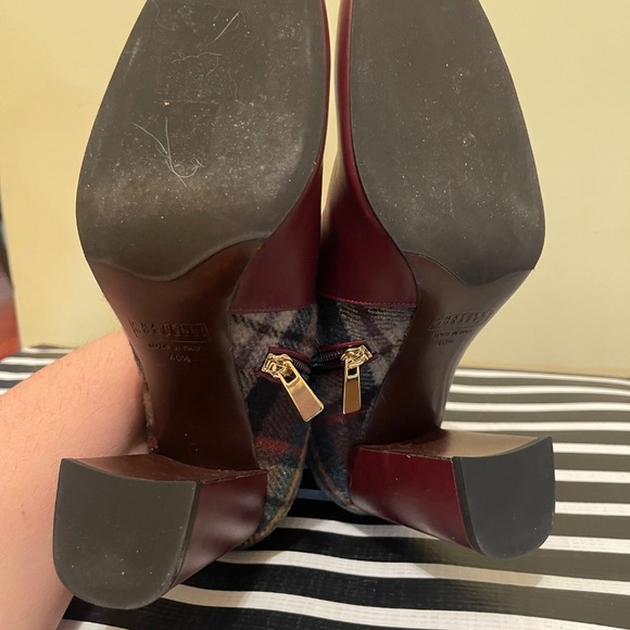 NWOT Fratelli Rosetti Burgundy Flannel Tassel Boots sz 40.5 - Picture 5 of 11